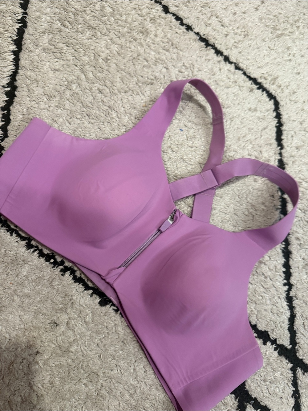 Seamless Front-Zip Sports Bra - Lavender